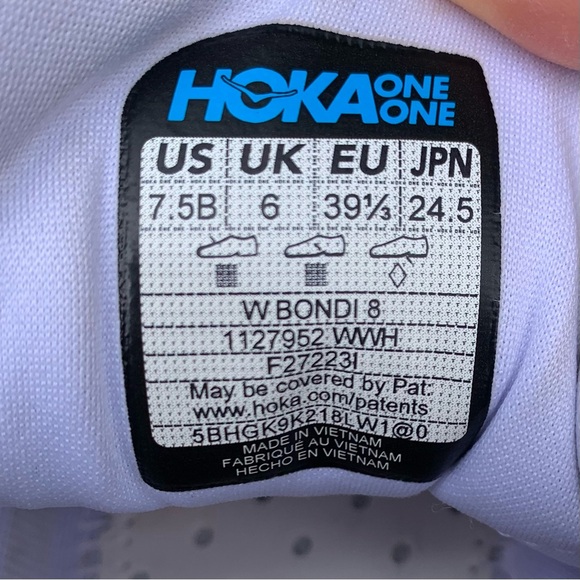 HOKA ONE ONE Womens Bondi 8 Sz 7.5 B White Sneakers Shoes Athletic Walking Sport - Picture 4 of 15